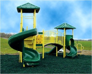 recycled rubber mulch on playground