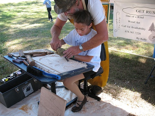 Learning to work with wood.