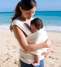 Organic moby wrap for baby wearing