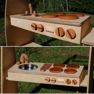 FSC certified wooden portable kitchen toy