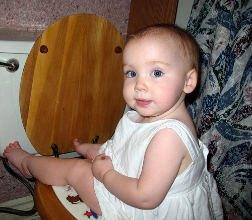 The Author's Diaper Free Baby on the Big Potty