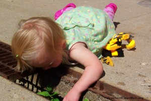 digging for worms and composting with kids