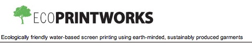 ecoprintworks custom screen printing uses water-based inks on organic textiles