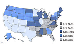 English: Percent of Youth 4-17 ever diagnosed ...