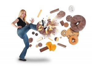 bigstock-Diet-Woman-Kicking-Donut-Snack-32920040