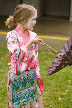 It may be a polyester costume, but note the Terracycle bag!